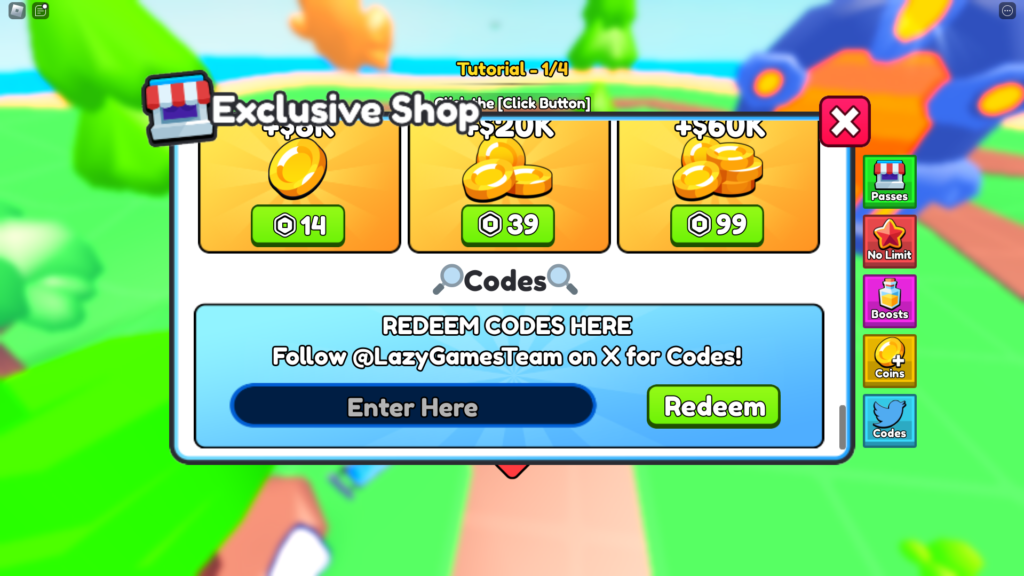 click to get big simulator codes