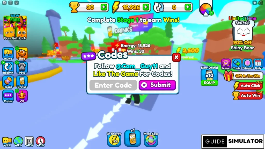 energy drink simulator codes