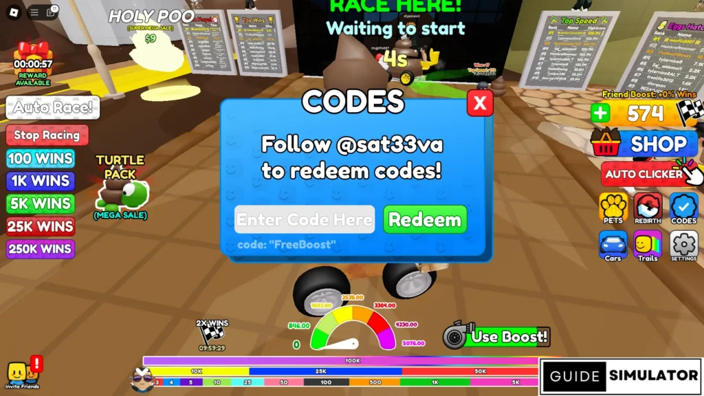 poo race codes