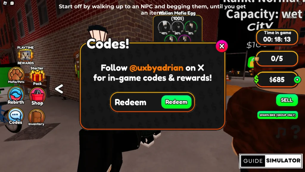 beg to escape poverty roblox codes