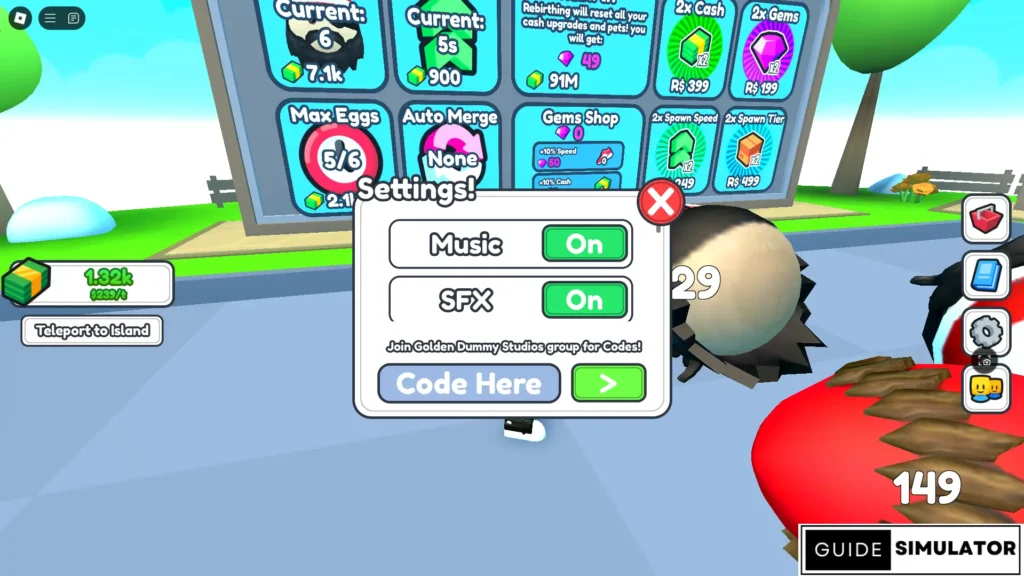 Egg Merge Simulator Codes