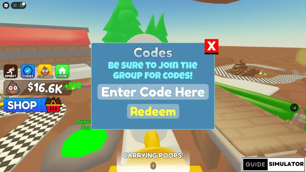 Codes for Poo Tower Tycoon