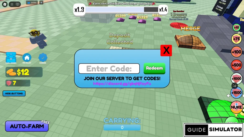 Merge Tycoon Sandbox Codes Roblox